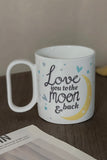 White Love you to the moon & back Slogan Print Mug