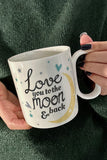White Love you to the moon & back Slogan Print Mug