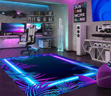 Gaming Room Rug Neon Gamer Carpet Living Room Bedroom Coffee Table Area Rug Home Decor Floor Mat Boys Girls Room Non-slip Mat