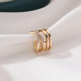 Gold Color Multi-layer Cross Clip Earrings for Women 1PC Simple C Ear Cuff Non-Piercing Ear Clip Fashion Jewelry